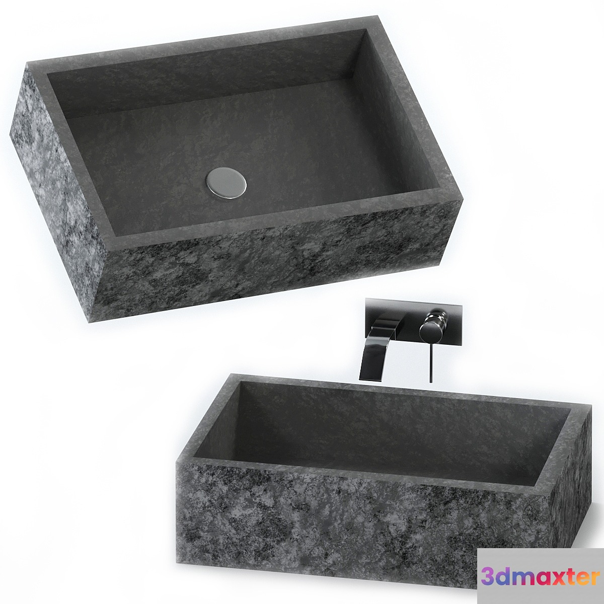 Stone washbasin. 3D Max