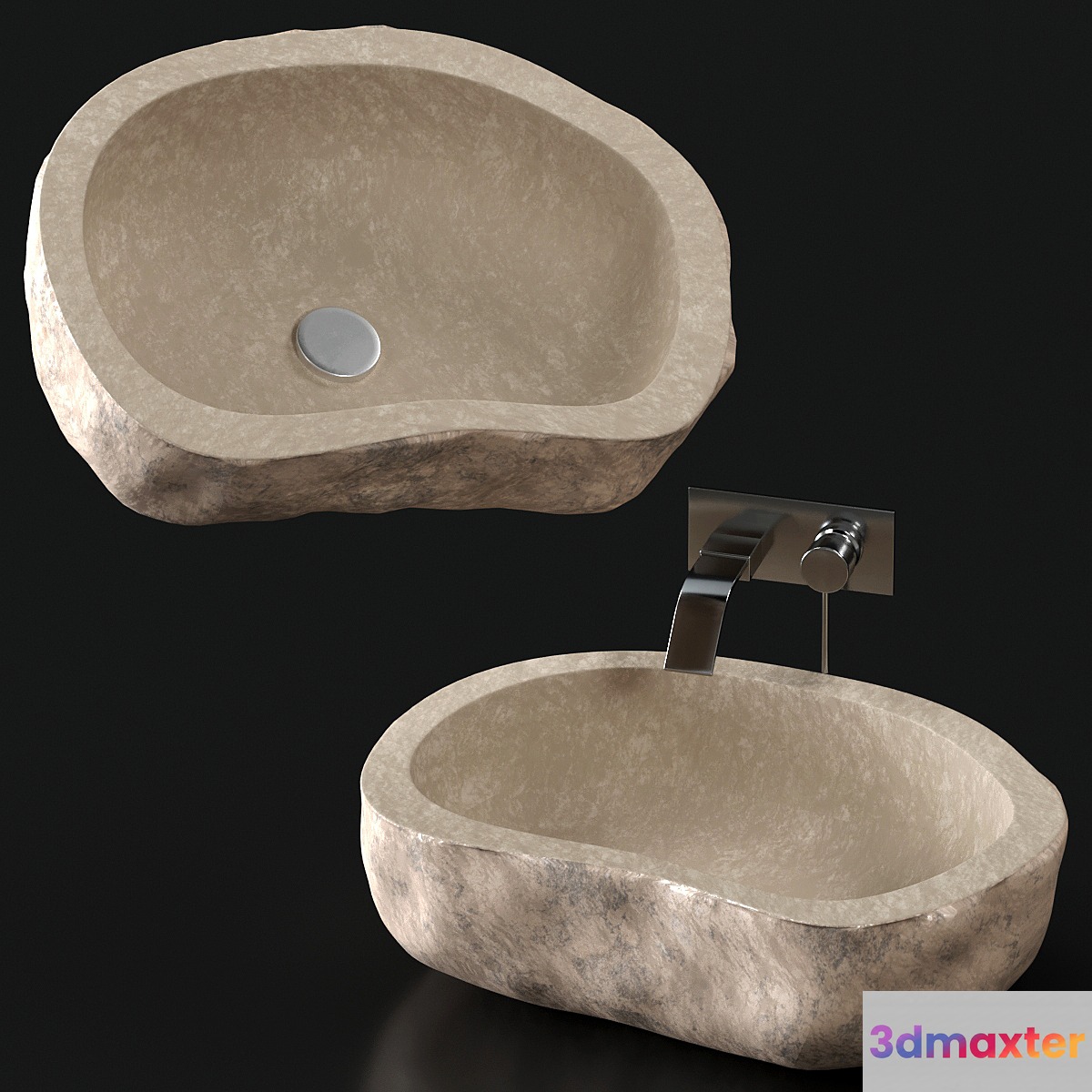 Stone washbasin. 3D Max