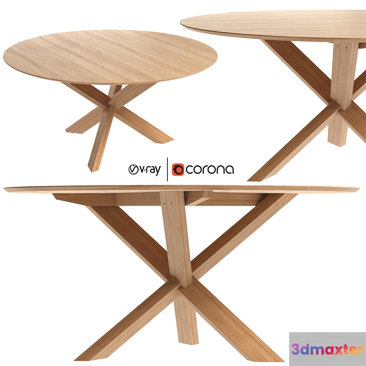 Mikado Round Dining Table R160 Cm by Industry West 3D Max