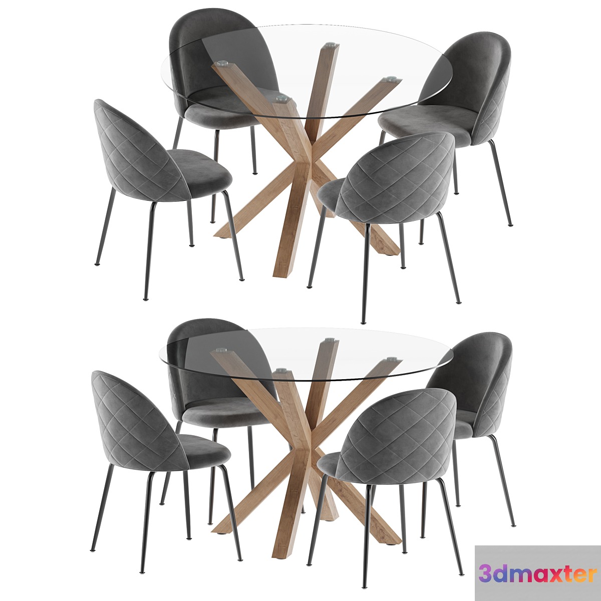 La forma table Arya & Mystere chair dining set 3 3D Max