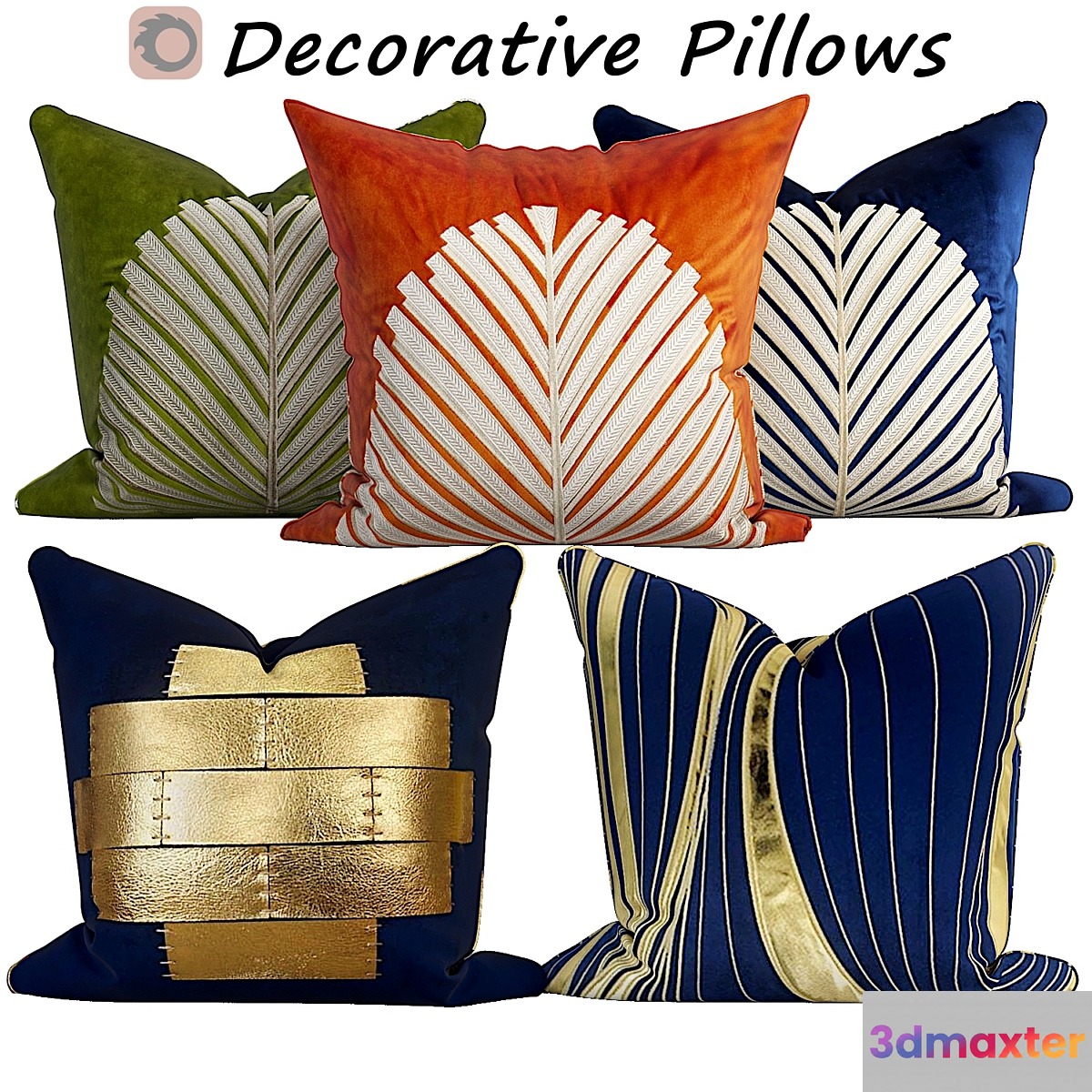 Decorative pillows set 488 3D Max
