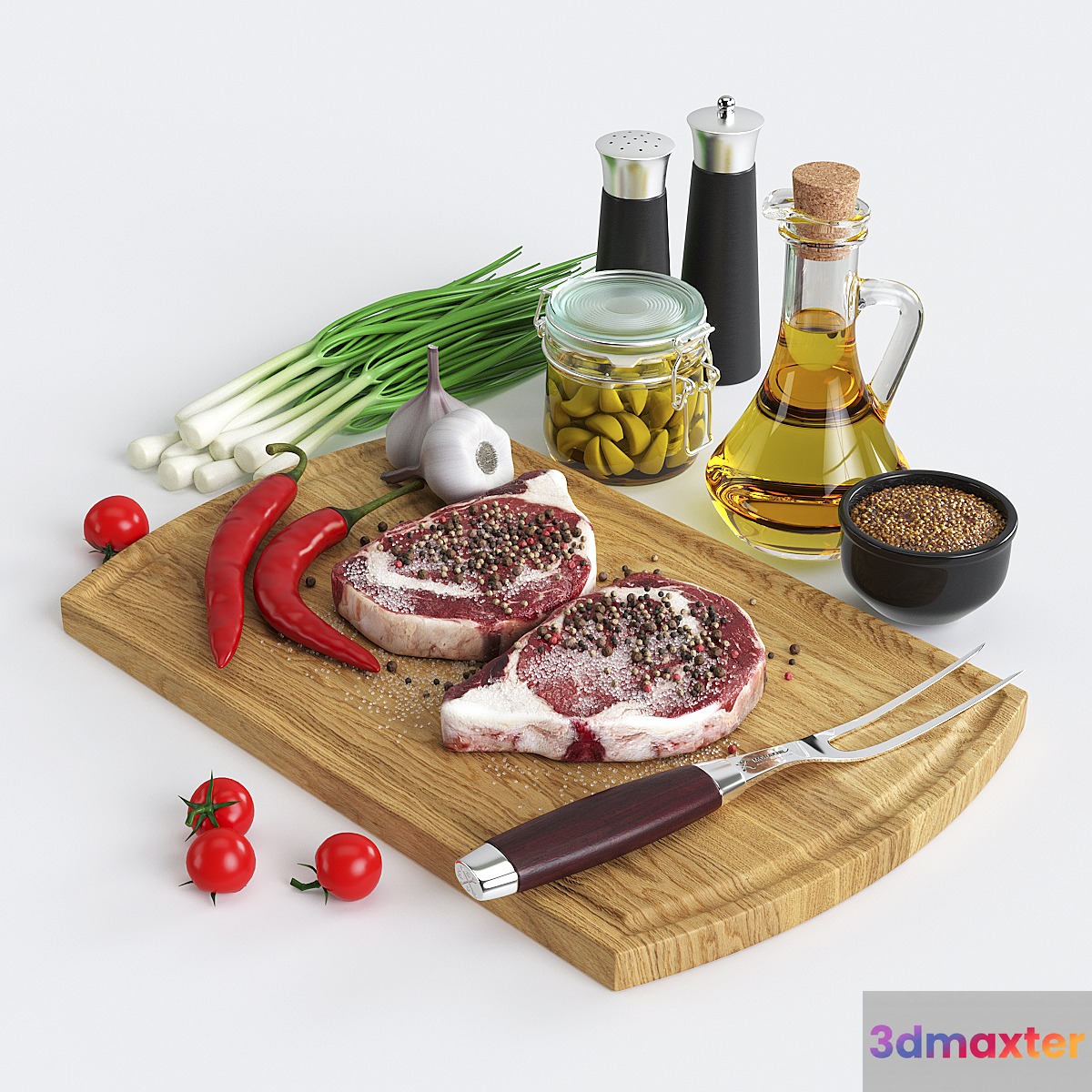 Still Life: Black Angus Steak 3D Max