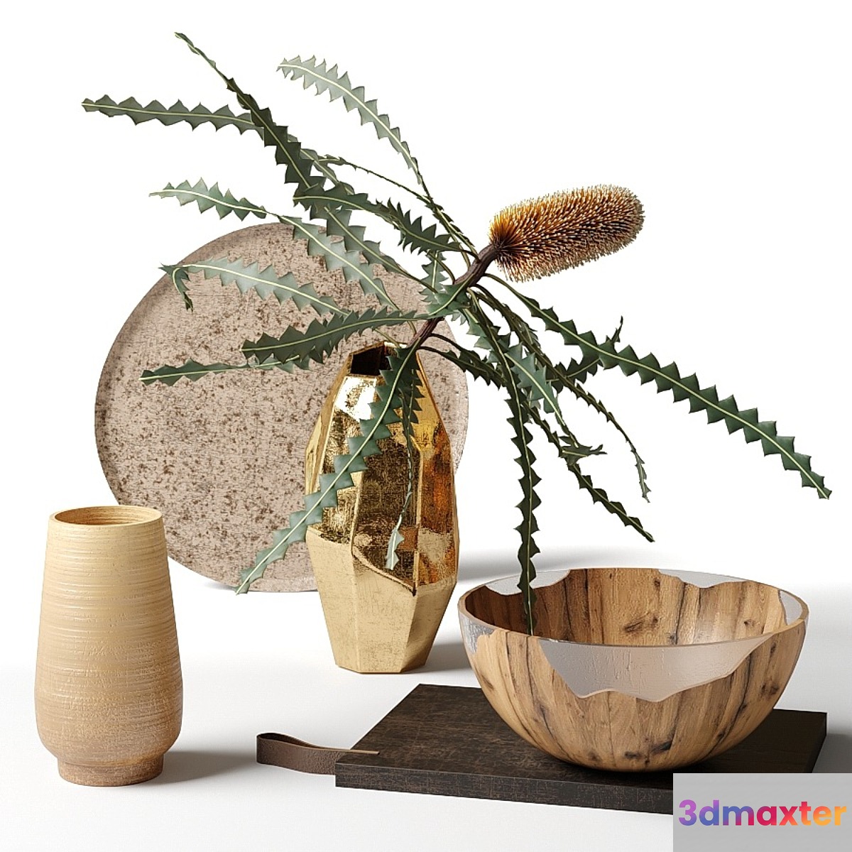 Banksia Ashby in a metal vase