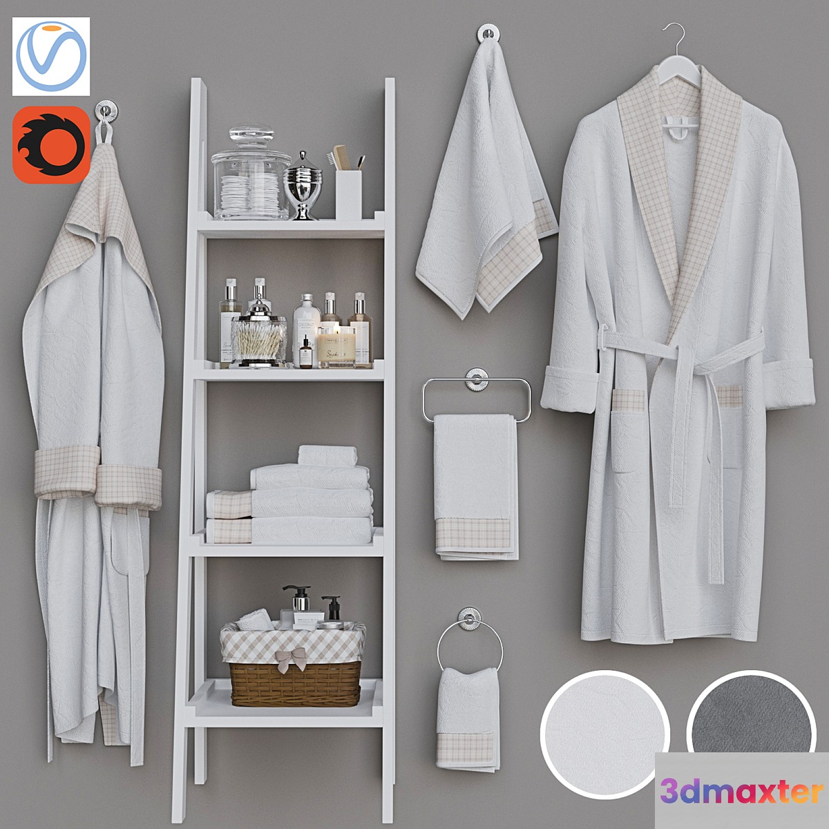 Decorative set for a bathroom 8 3D Max