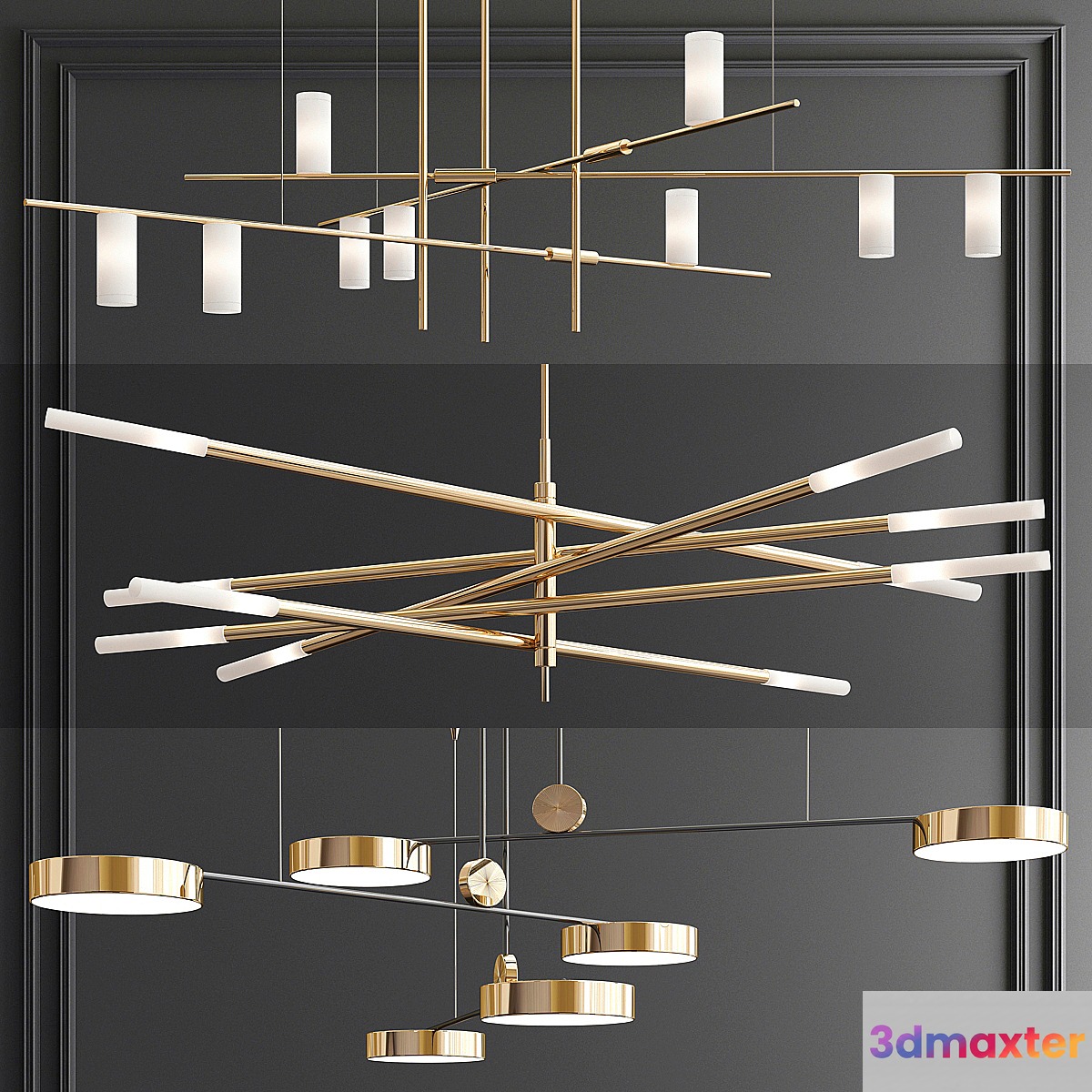 Minimalist Trend Chandelier - 3 type 3D Max