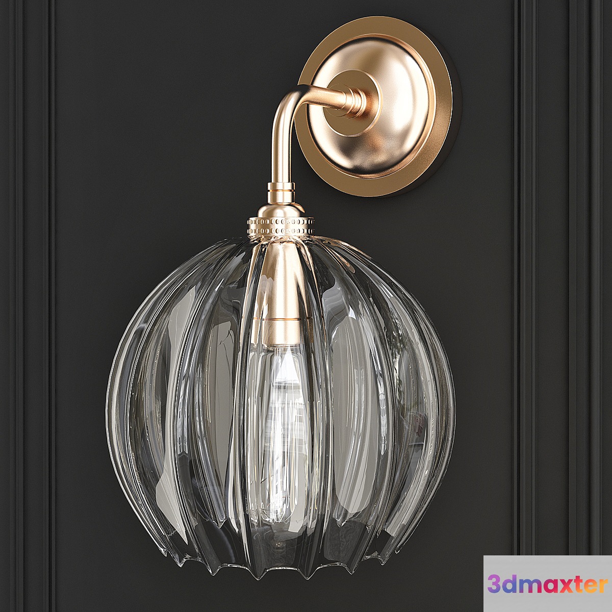 American Retro Copper Wall Lamp 3D Max