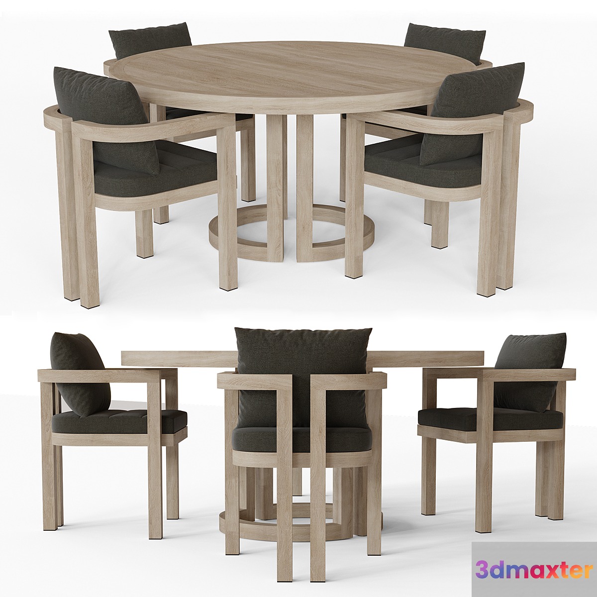 PORTOFINO TEAK ROUND DINING TABLE