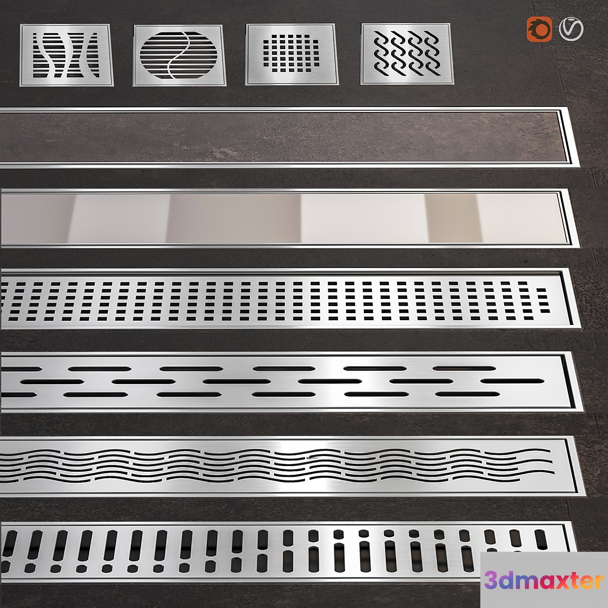 Channels and lattices ACO set 1 3D Max