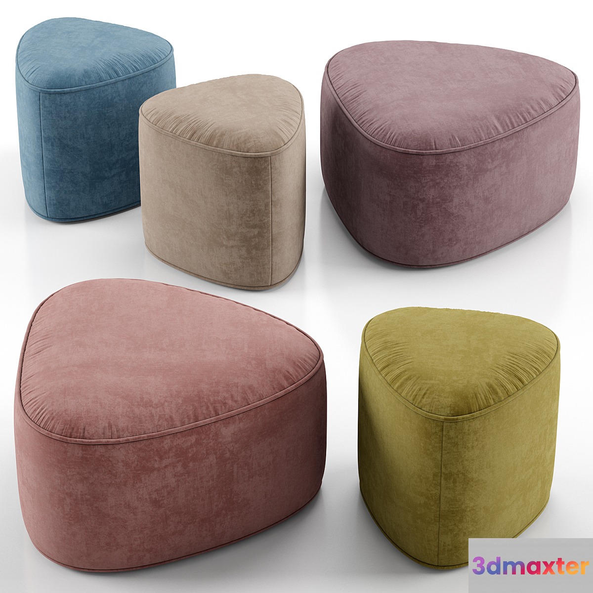 Pebble ottoman - West Elm 3D Max