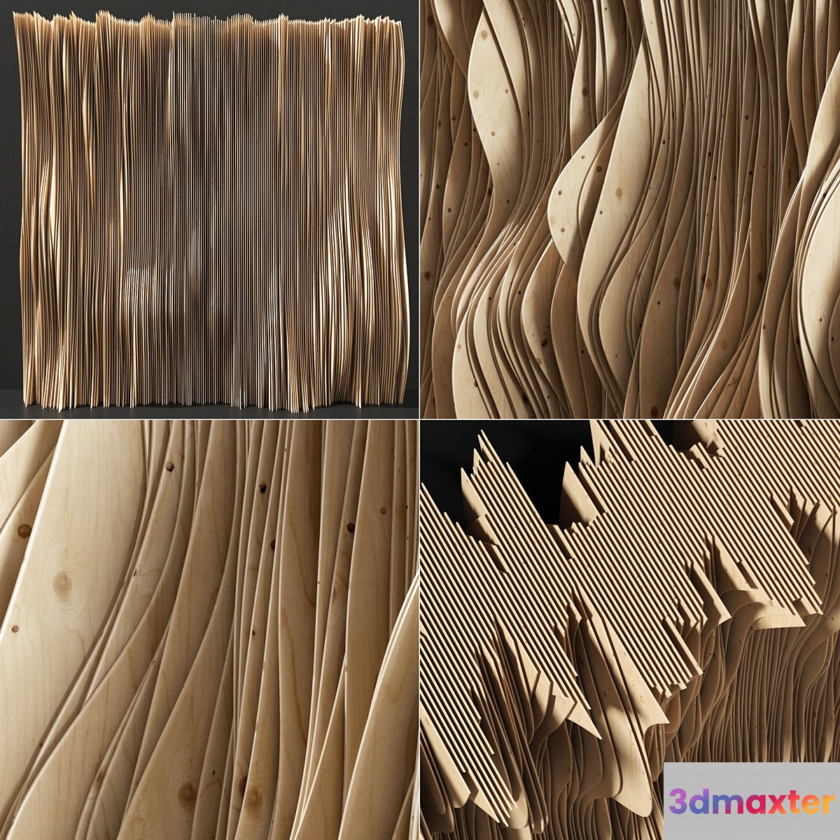 Parametric Plywood panel decor _ Parametric Plywood Decor 3D Max