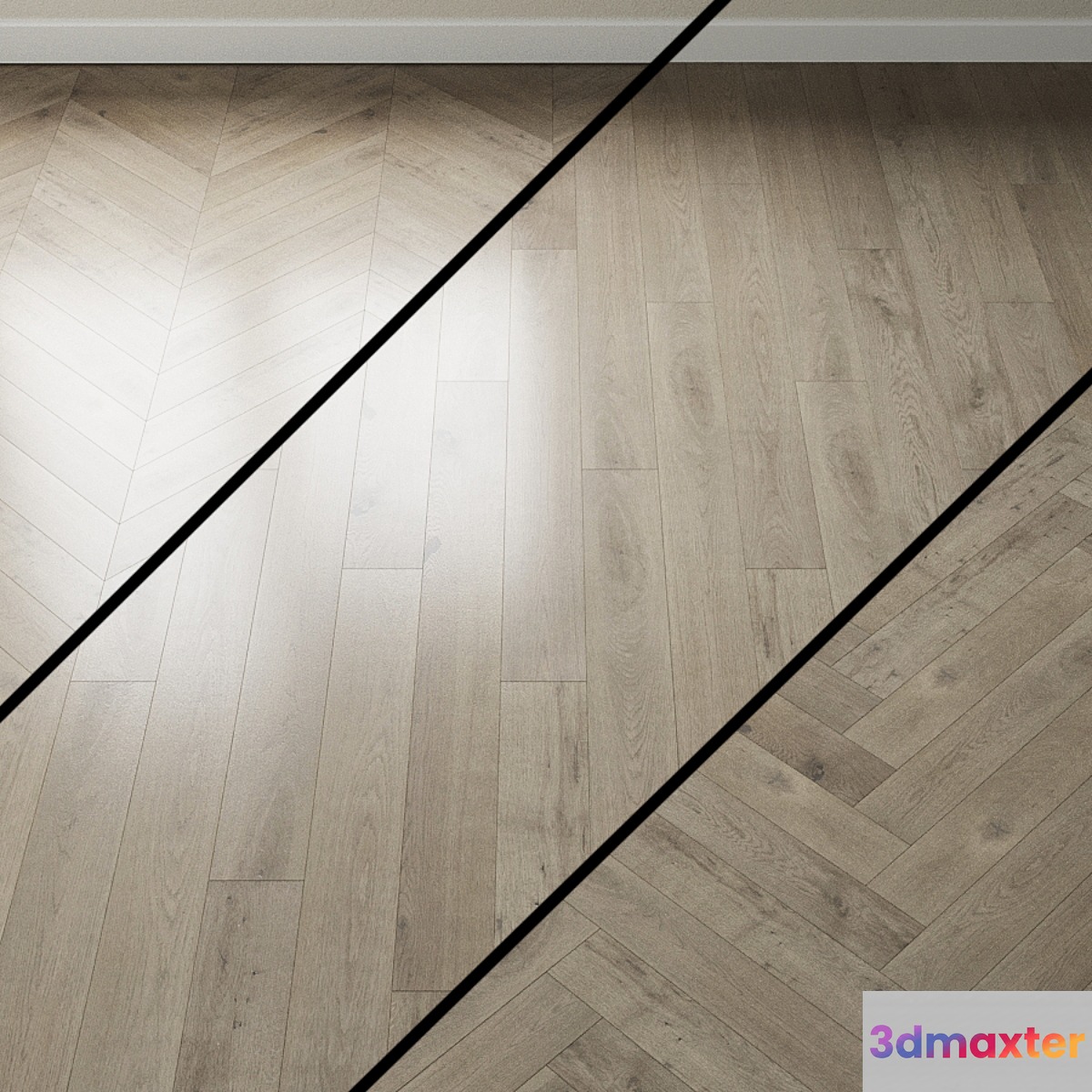 Parquet oak Coswick. Inspire GRAY VELVET 3D Max