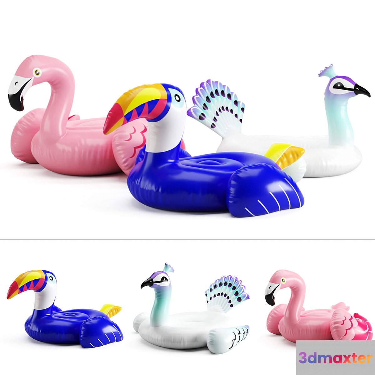 Inflatable swimming circles-birds 3D Max