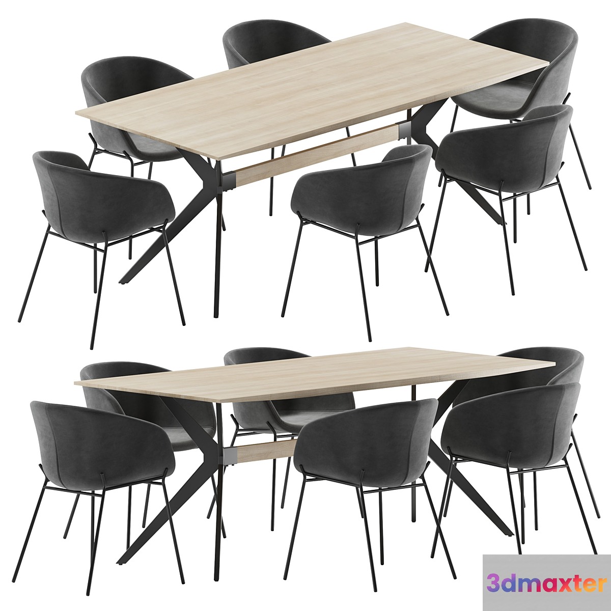La forma table Amethyst & Zadine chair dining set