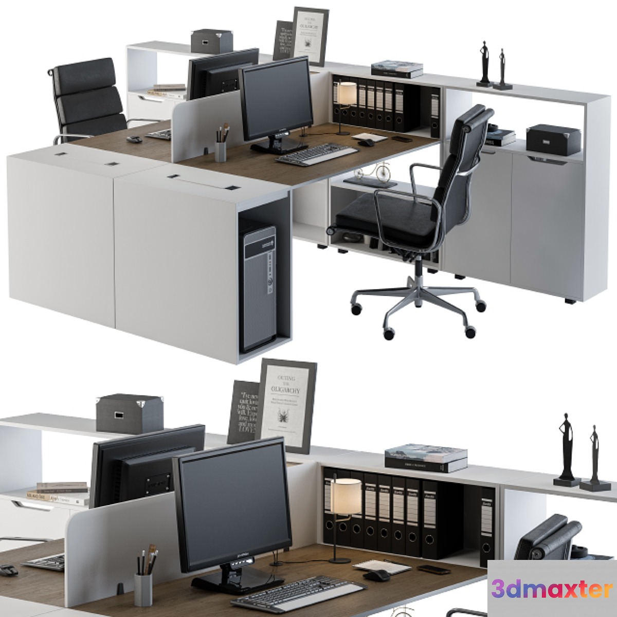Office set White Formal 3D Max