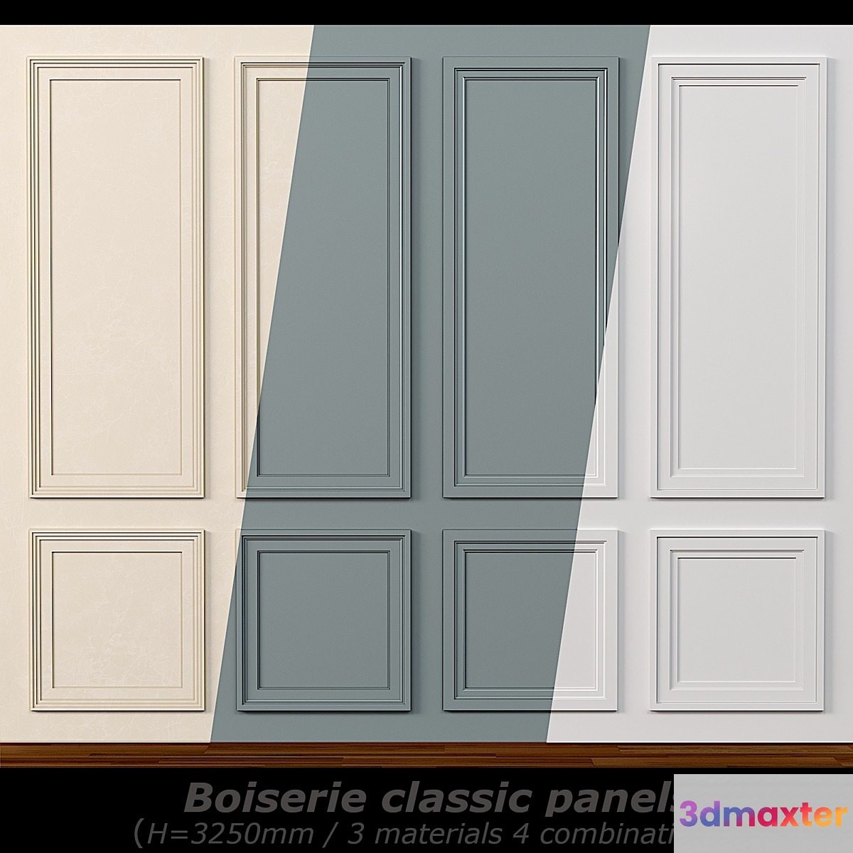 Wall molding 14. Boiserie classic panels 3D Max