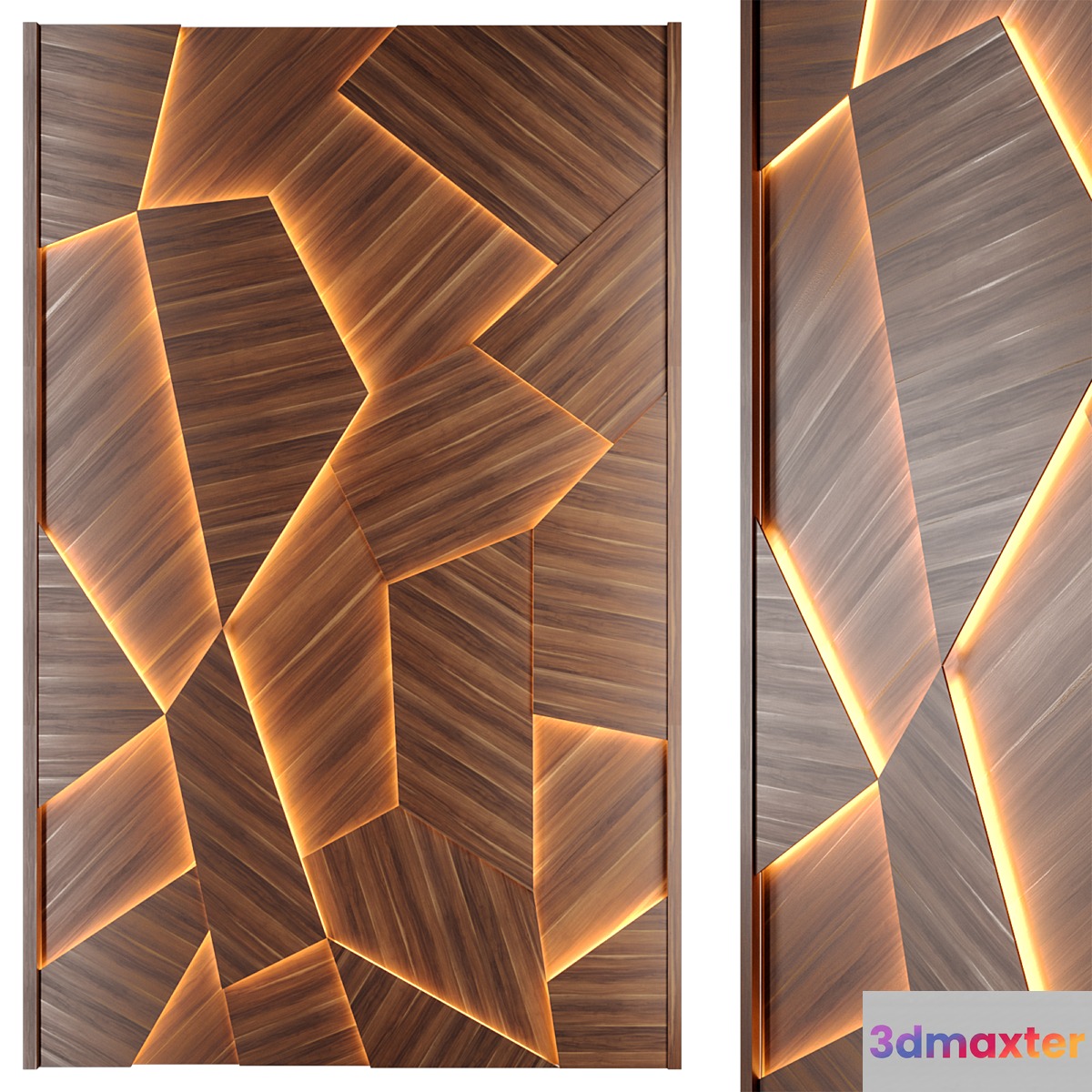 Solid wood wall panel 3D Max