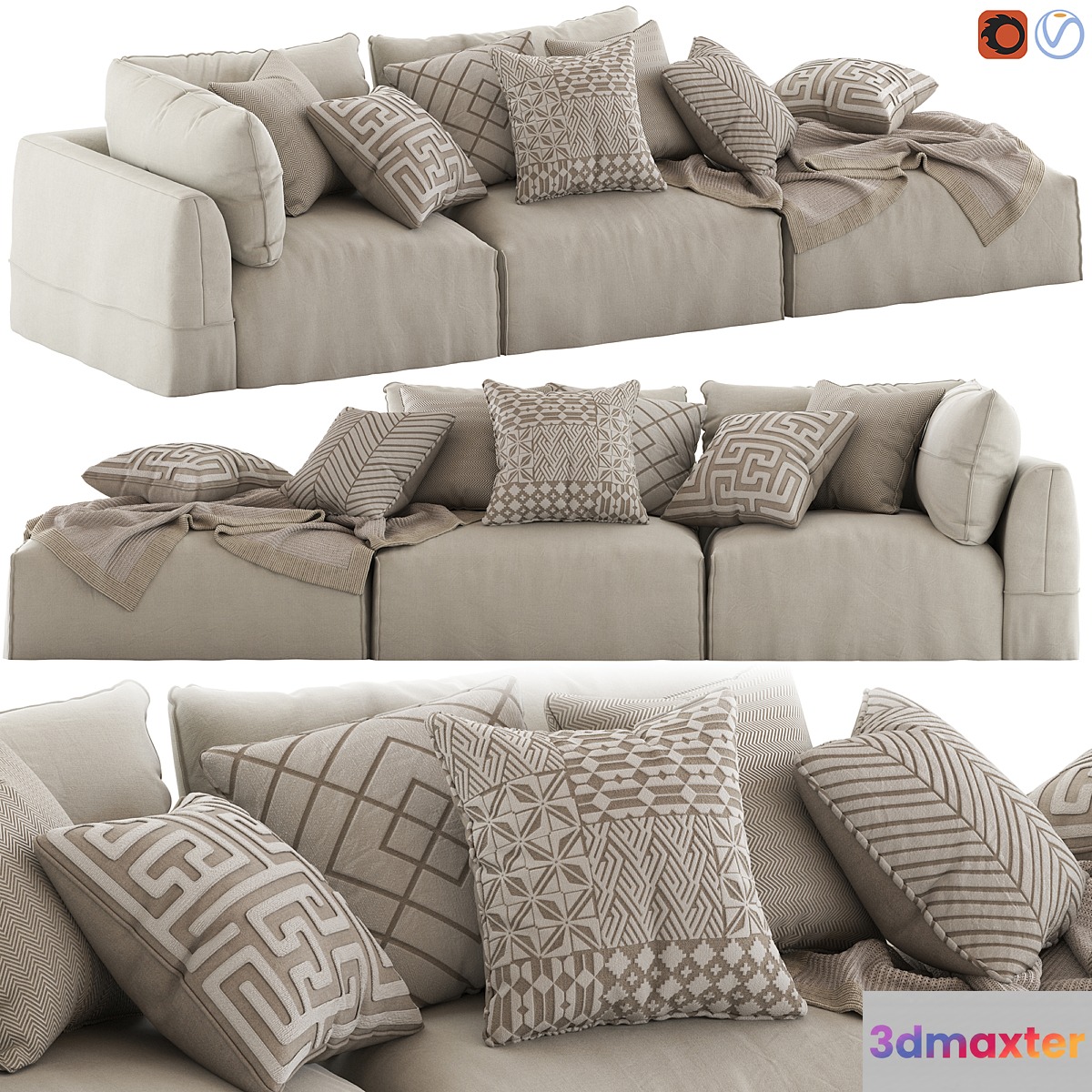 Globewest Cove Seamed Sofa beige