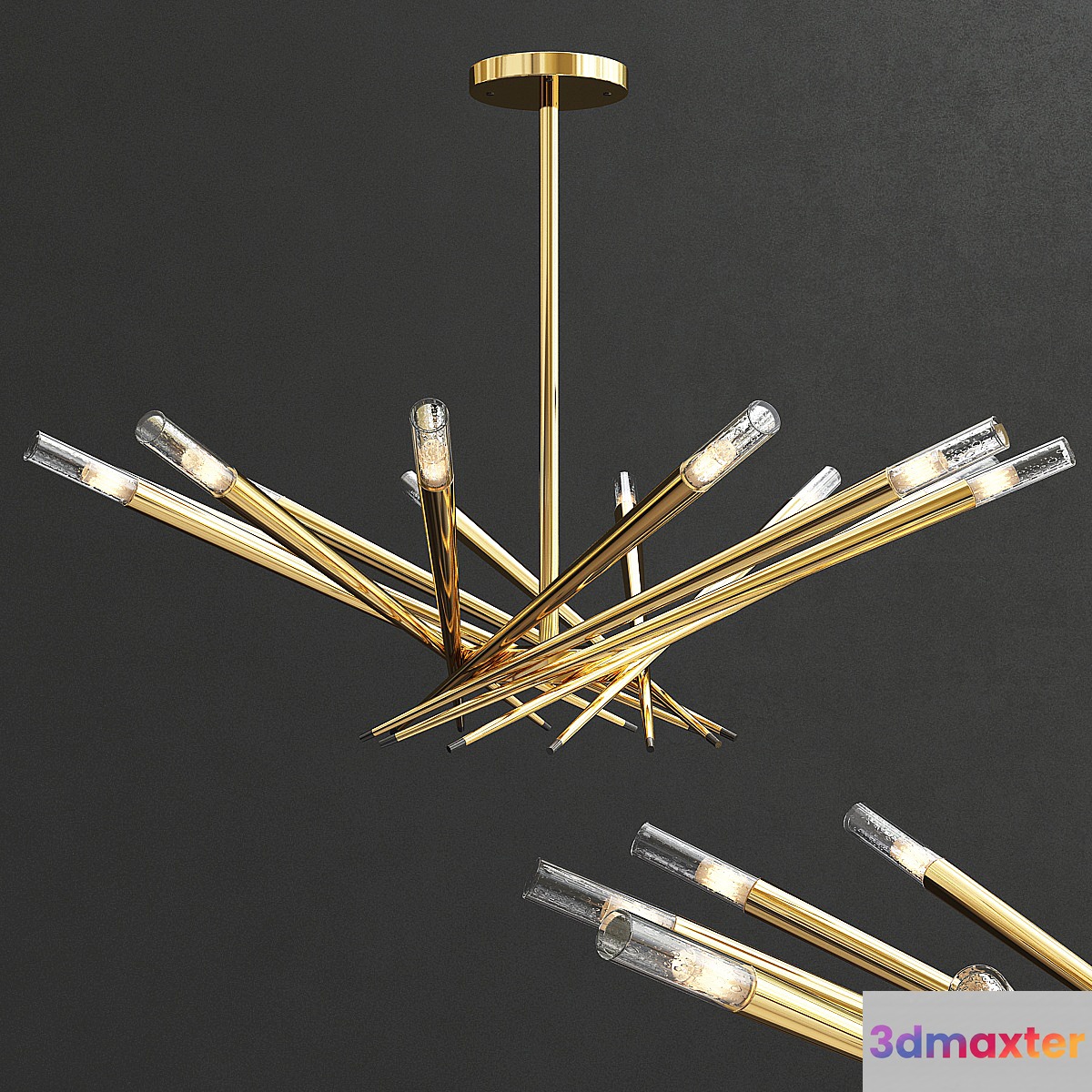 Gaobi black gold chandelier