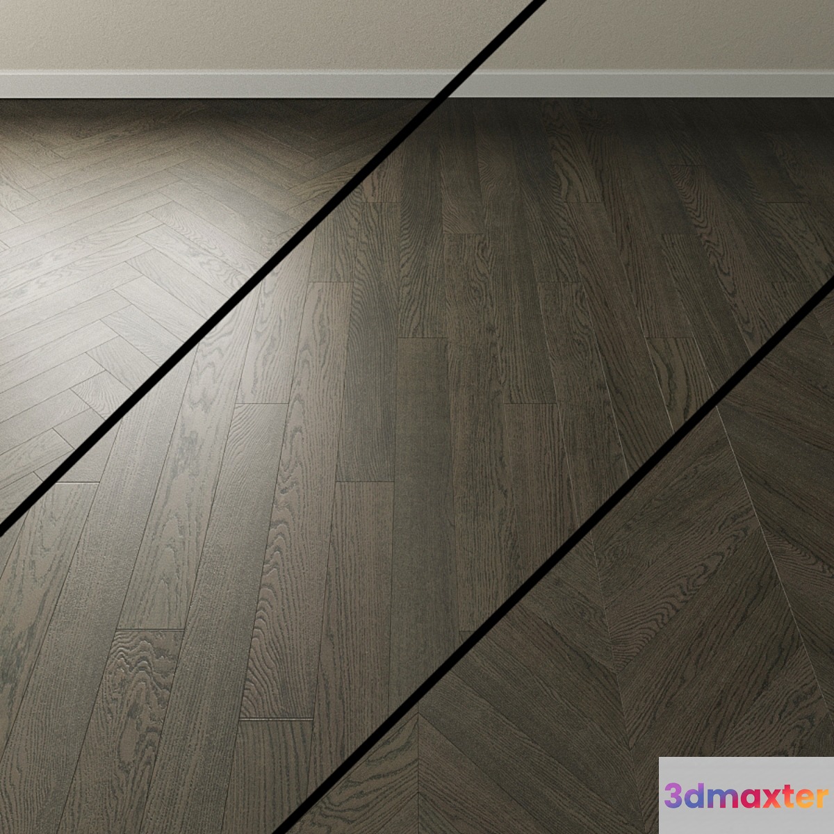 Parquet oak Coswick. Inspire NORTH SEA gray 3D Max