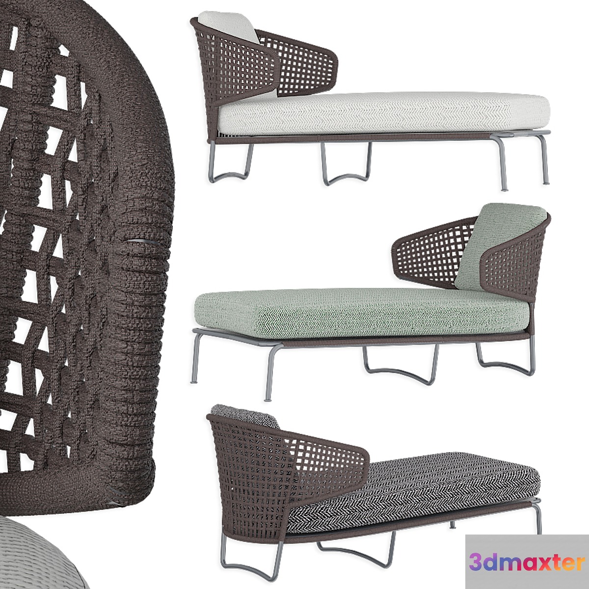 Aston Cord Outdoor Chaiselongue 3D Max