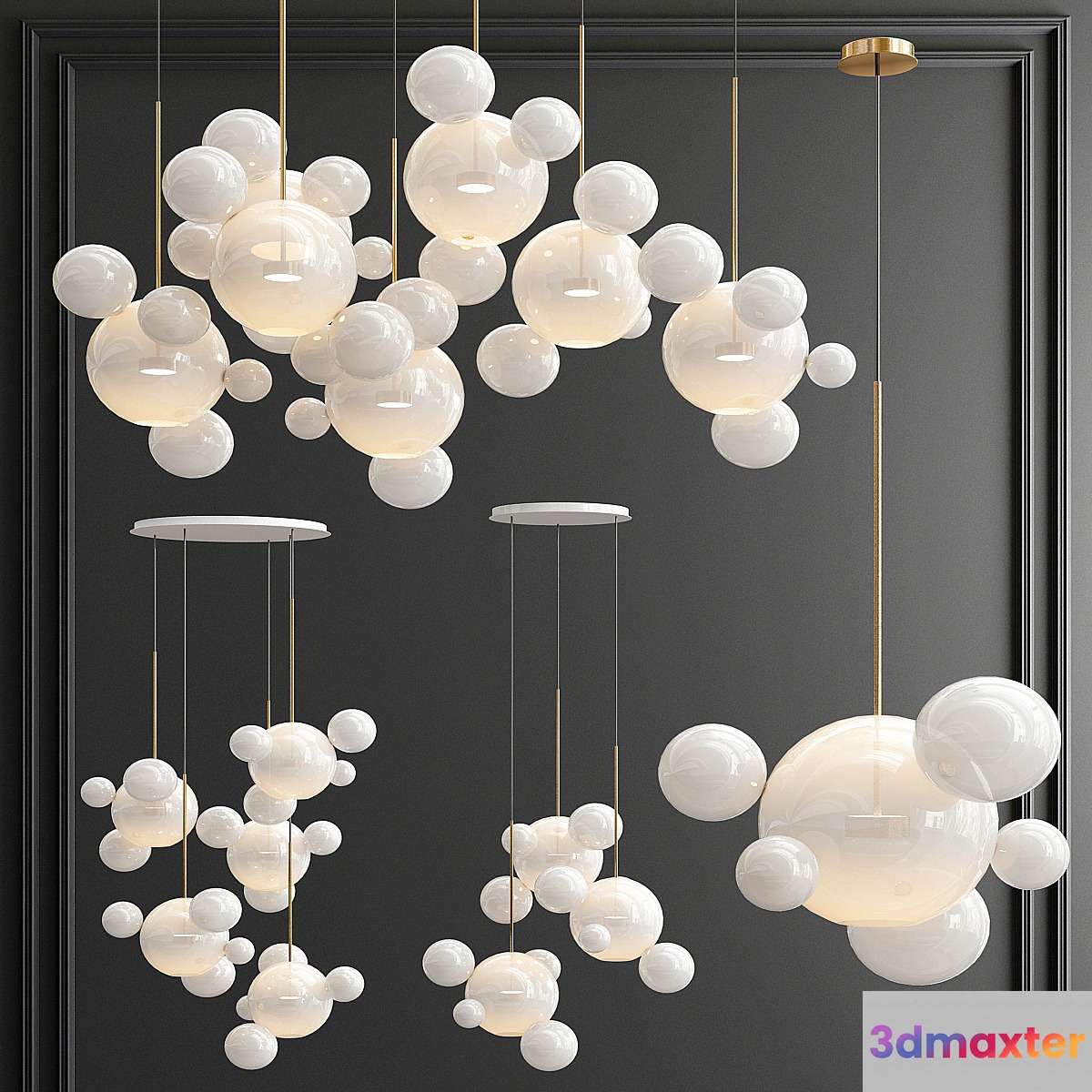 Four Exclusive Chandelier Collection_53 Milk Bubble - No.2 3D Max