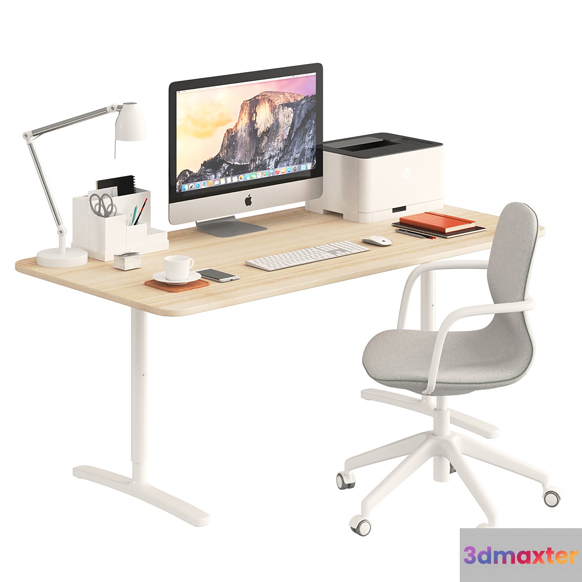 Ikea BEKANT desk and LÅNGFJÄLL Chair - No.3