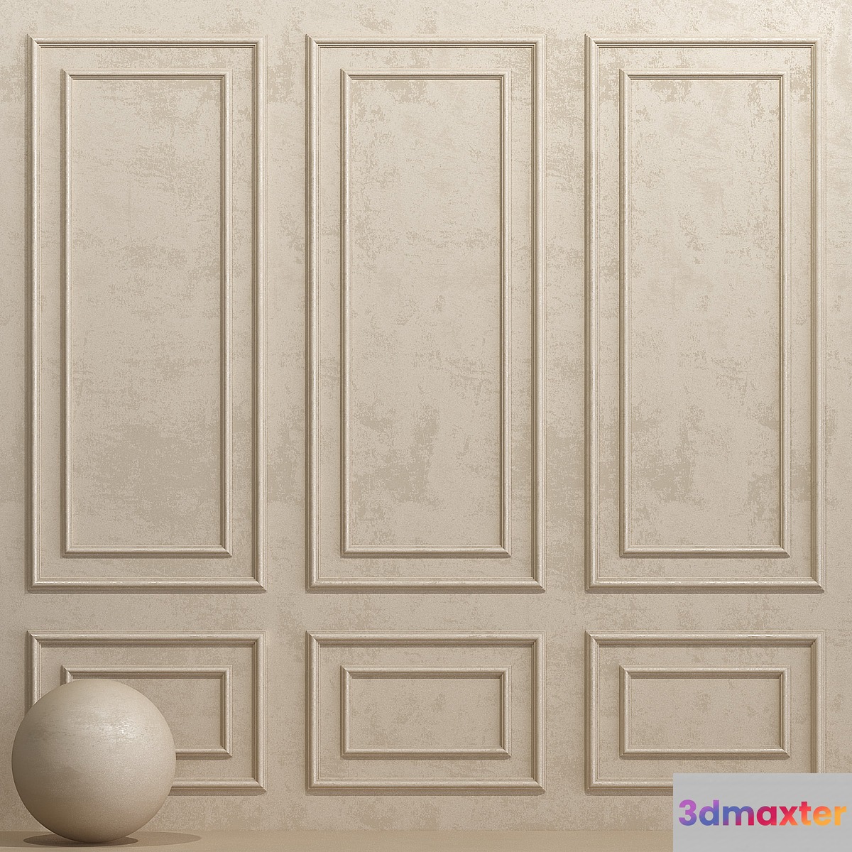 Decorative plaster with molding 2 3D Max