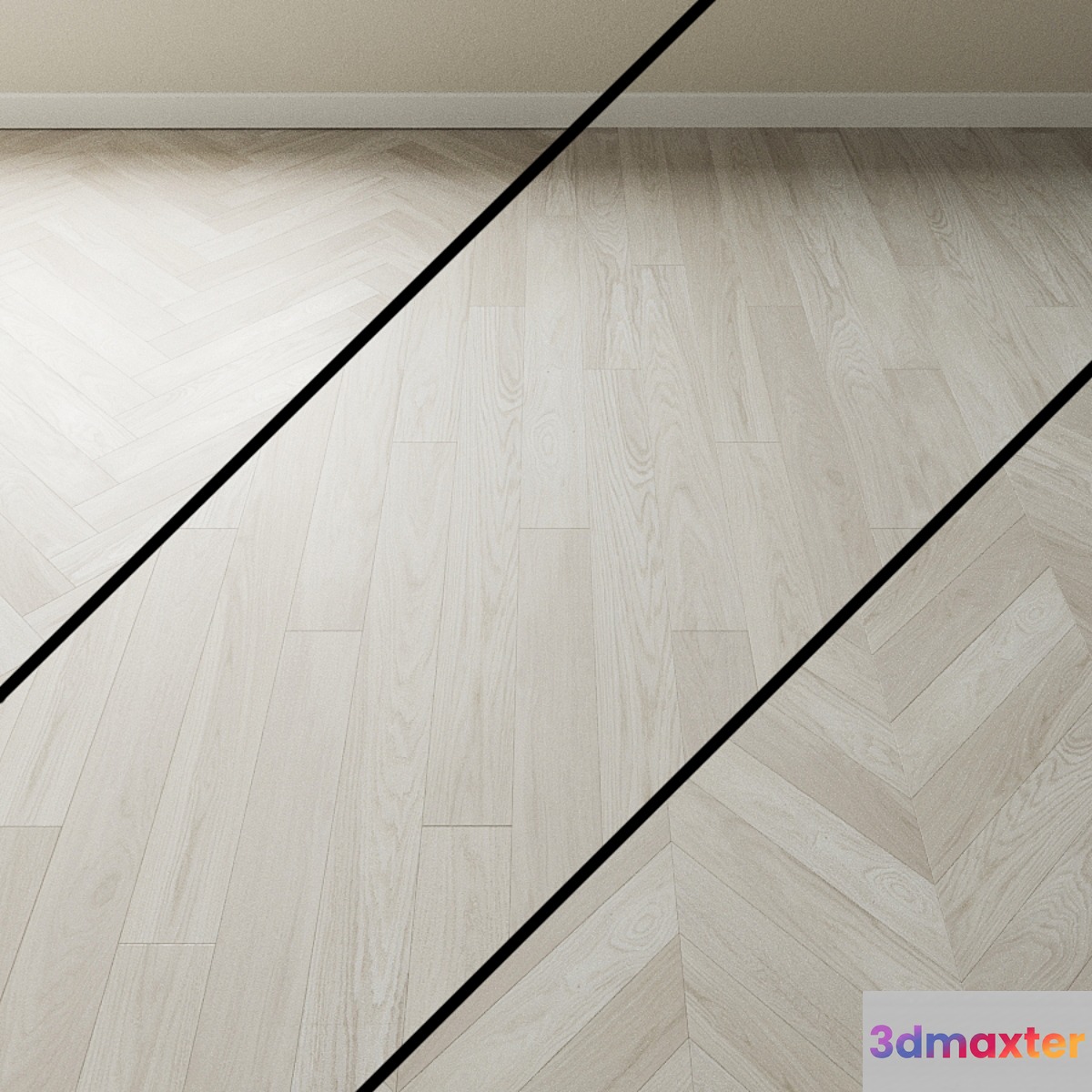 Parquet oak Coswick. Inspire Albatros Bleached 3D Max