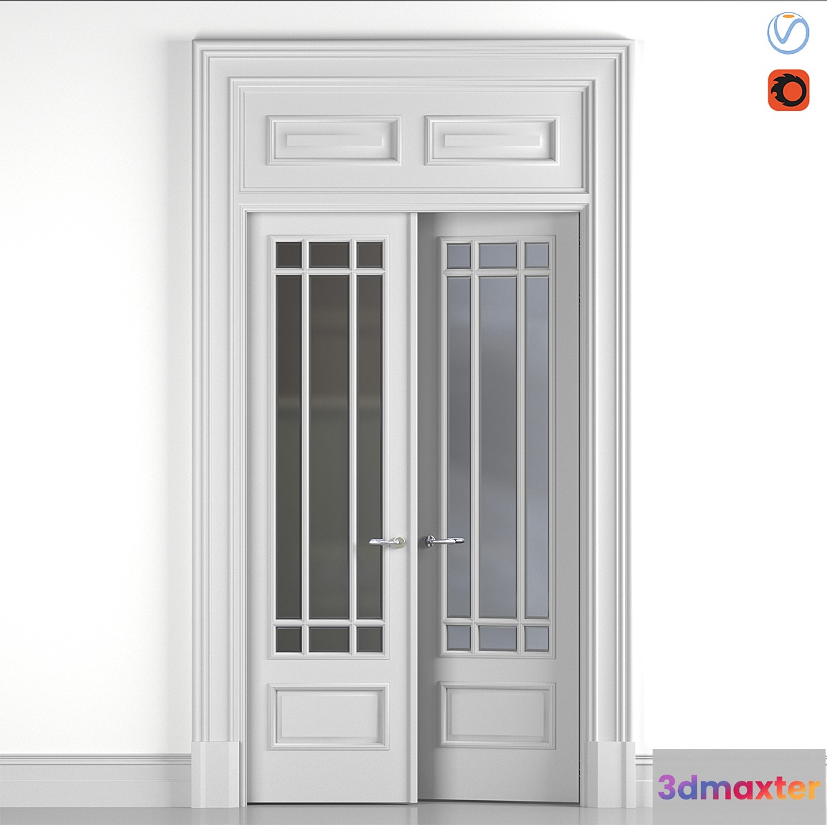 Classic glass door 3D Max