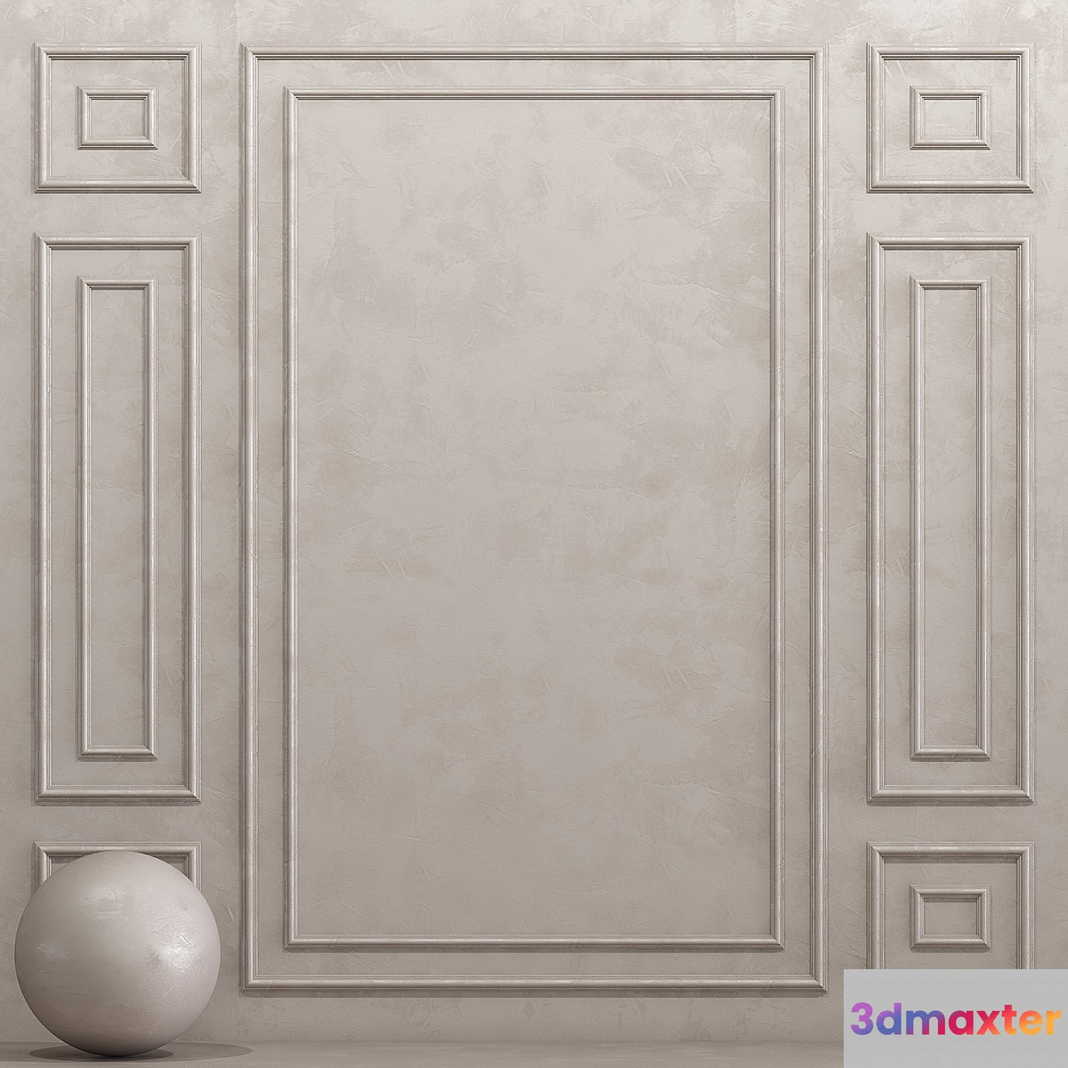 Decorative plaster with molding 8 3D Max