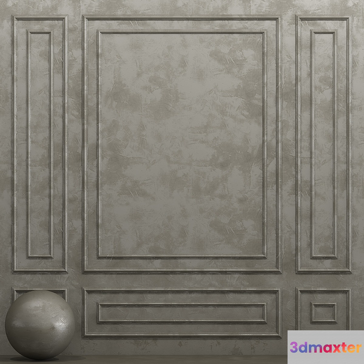 Decorative plaster with molding 9 3D Max
