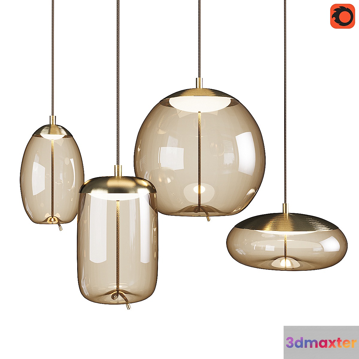 Set of pendant lights Knot Brokis_2 3D Max