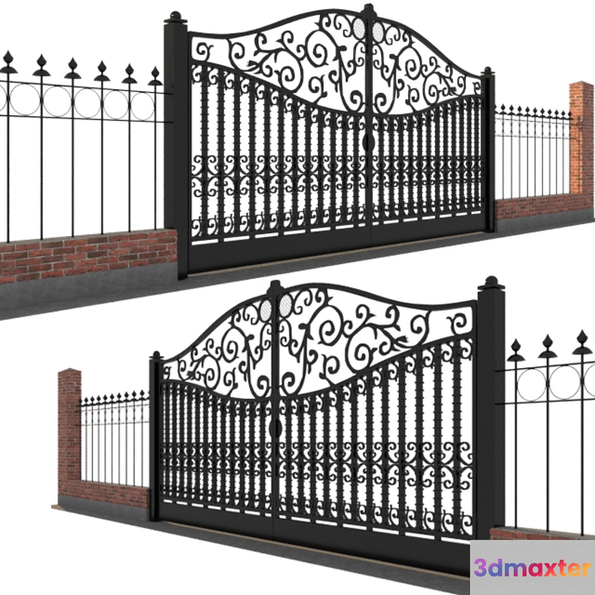 Classic gate and fence 3D Max
