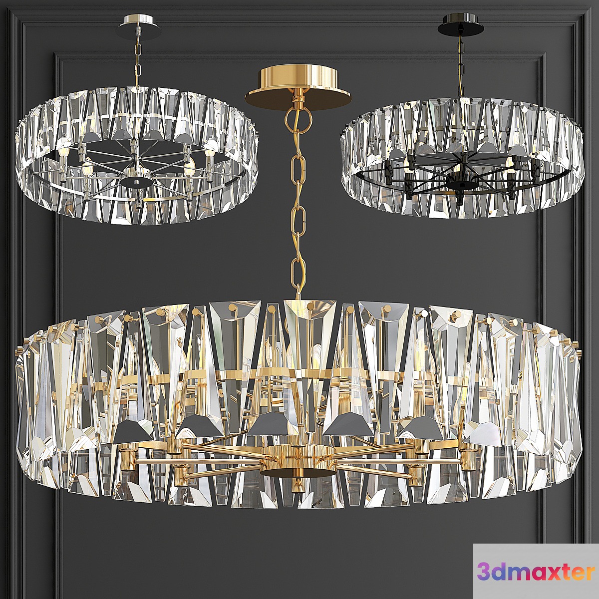 Chandelier Ruby Crystal Chandelier Gold 75 3D Max