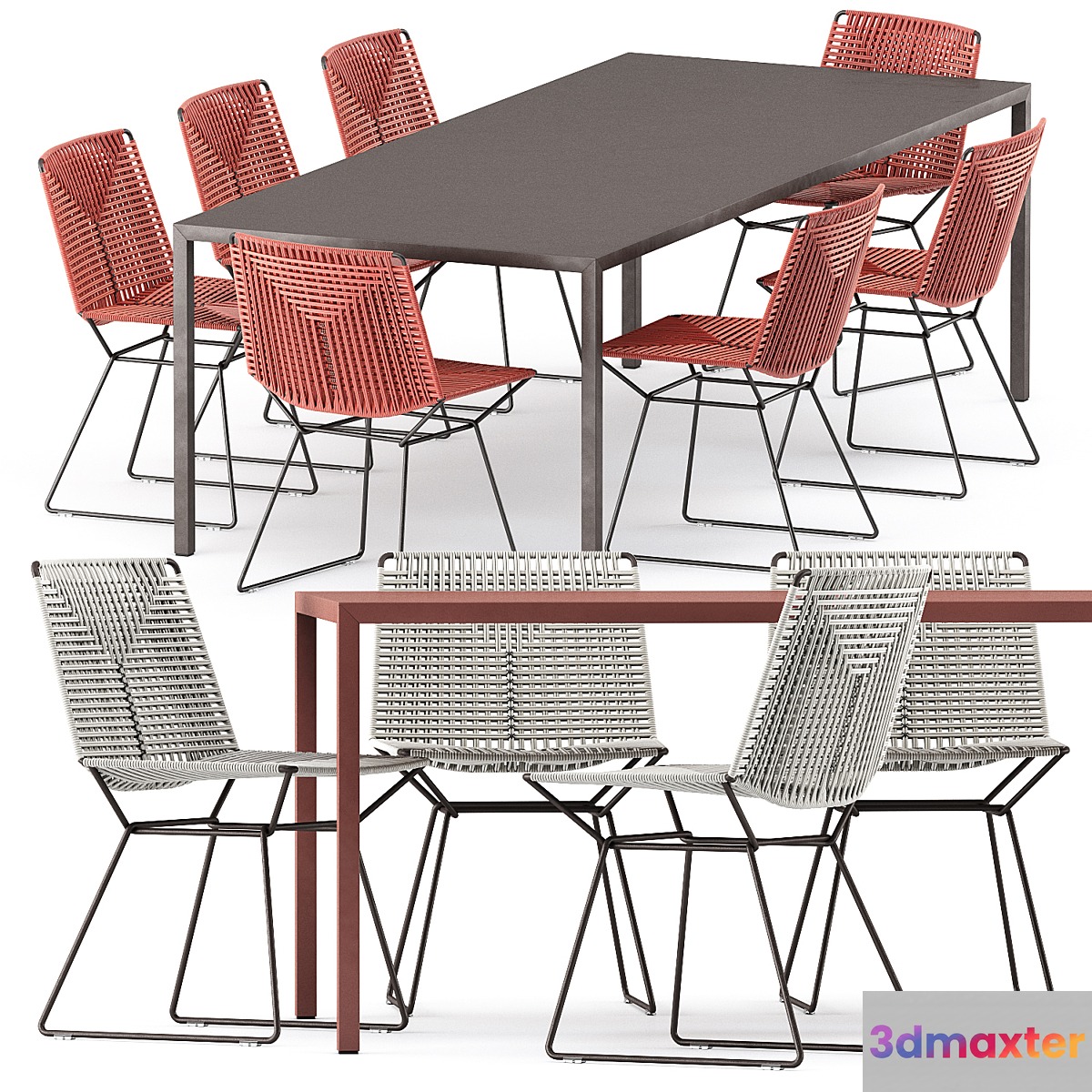 NEIL TWIST CHAIR and TENSE OUTDOOR TABLE by Mdf Italia