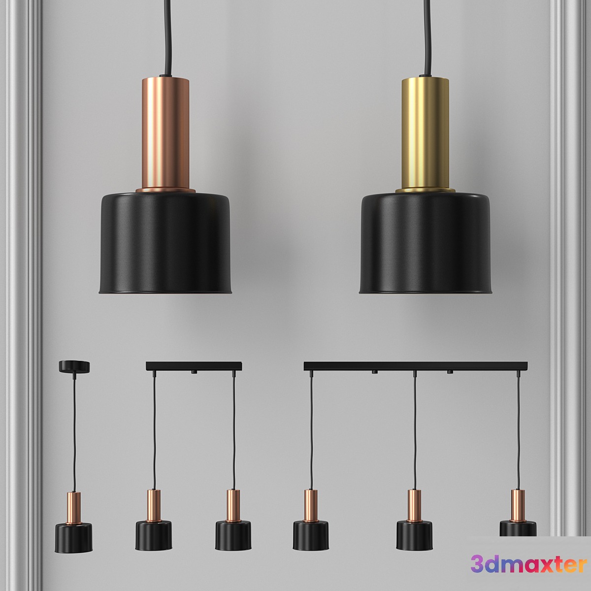 Set of chandeliers of the City collection by NB Light 3D Max