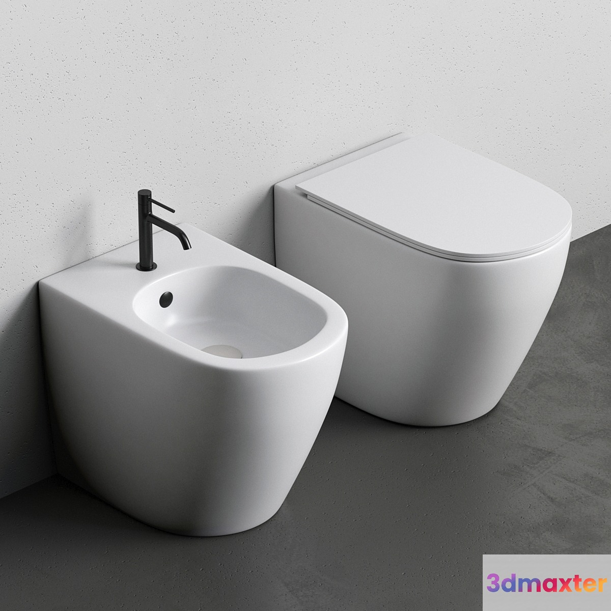 Toilet and Bidet PIN by Nic Design 3D Max
