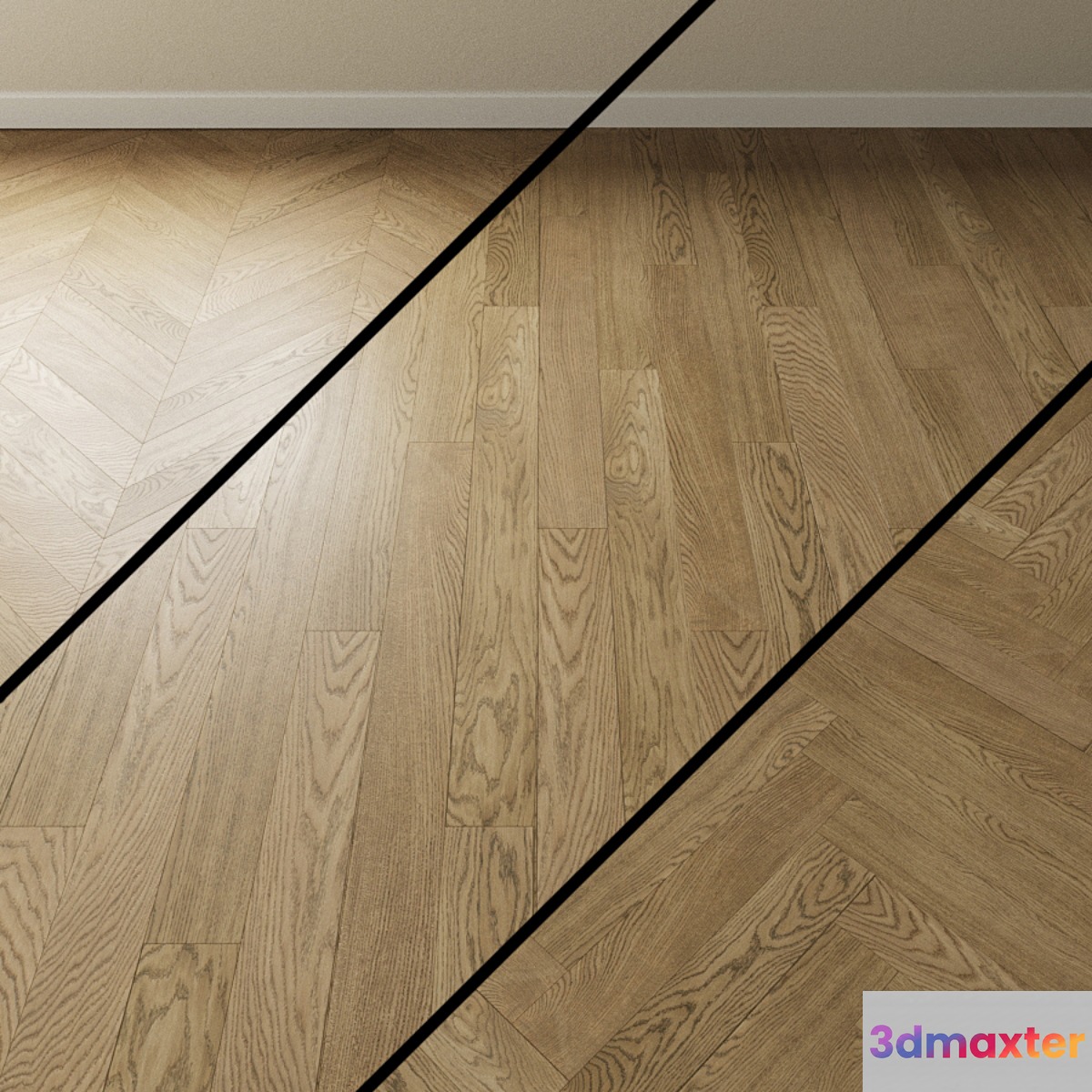 Parquet oak Coswick. Inspire SAND Bleached 3D Max
