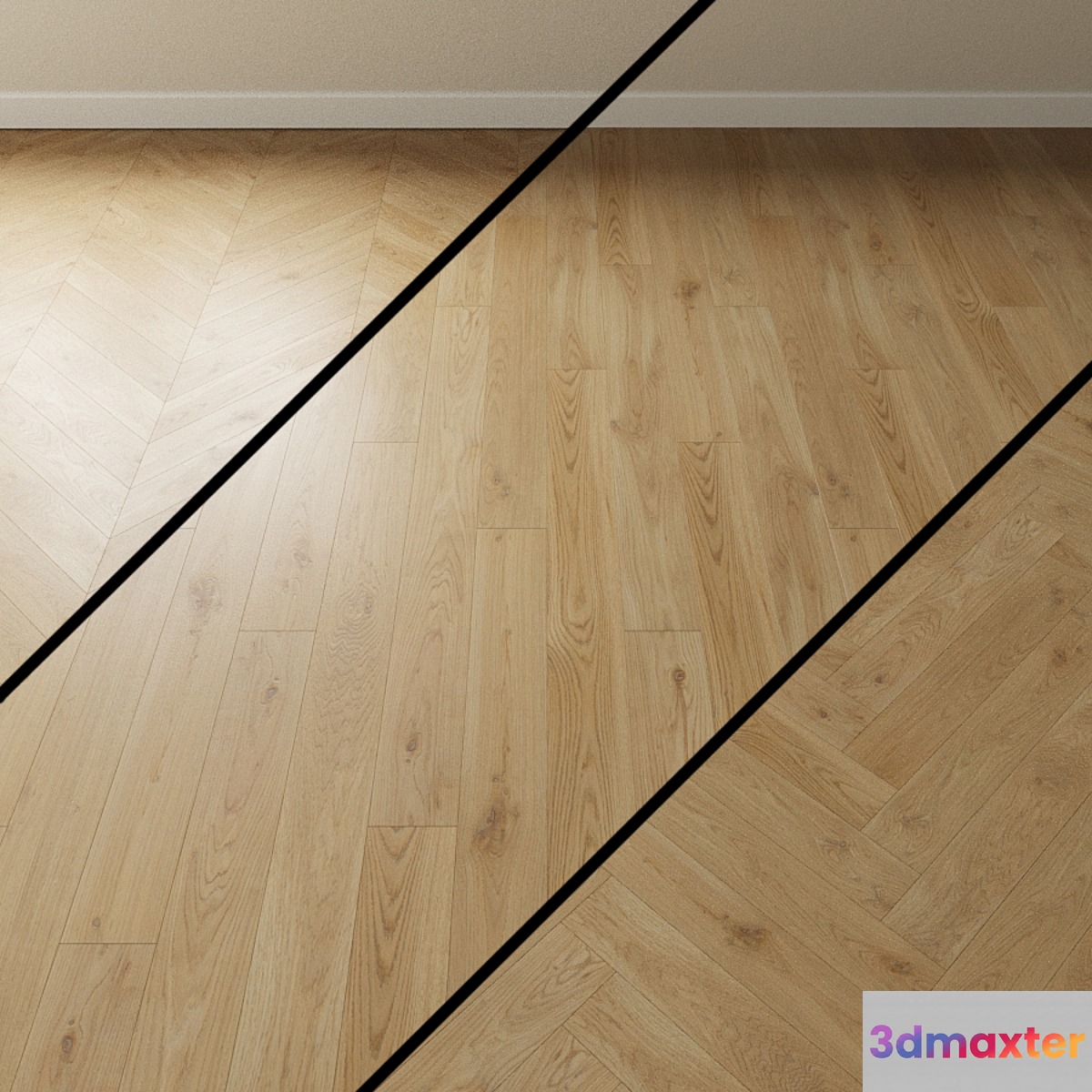 Parquet oak Coswick. Inspire PASTEL bleached 3D Max