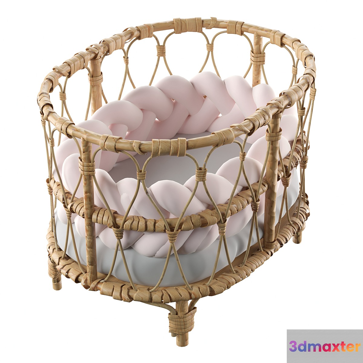 Rattan doll bed