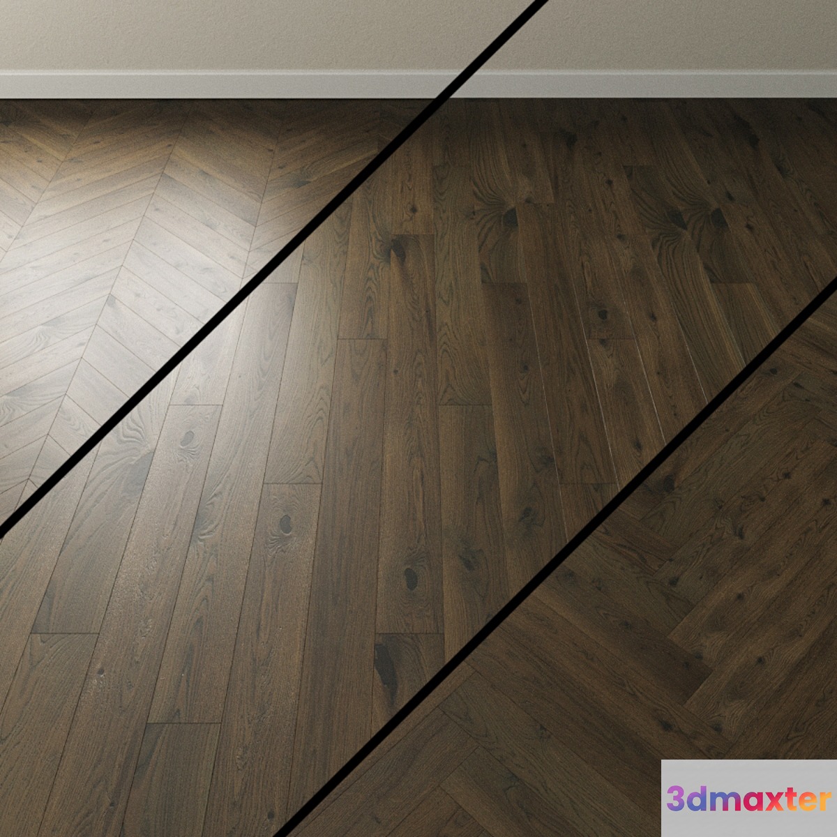 Parquet oak Coswick. Inspire SCANDINAVIAN dark 3D Max