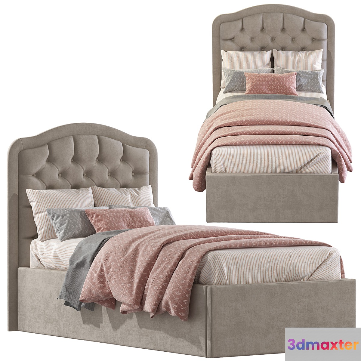 Bed with soft headboard 2