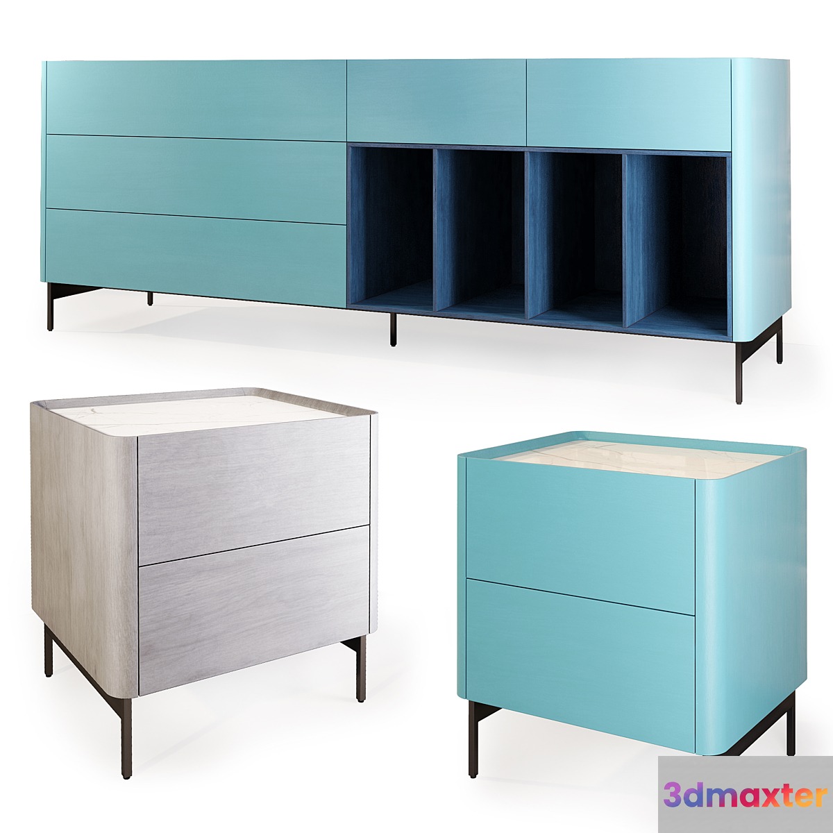 Dresser and nightstand Iris. Nightstand sideboard IRIS by Furman 3D Max