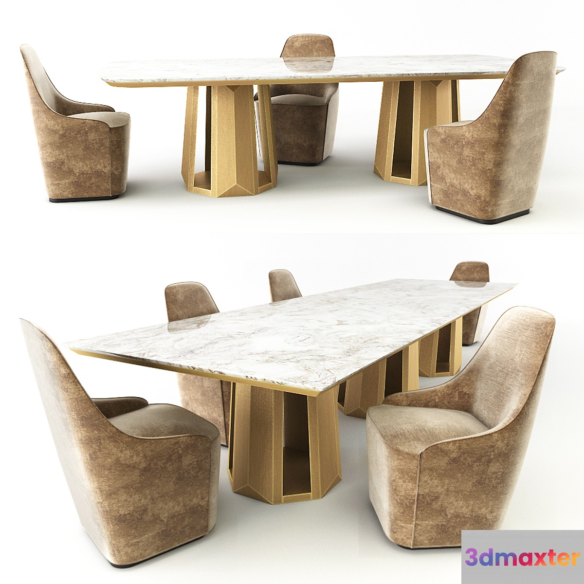 Casamilano KANDINSKY table and chairs CHARLOTTE 3D Max