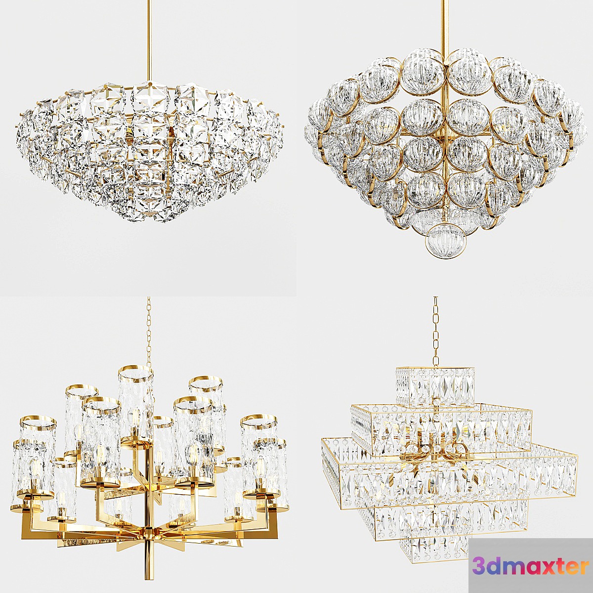 Chandelier gold and glass collection - No.2
