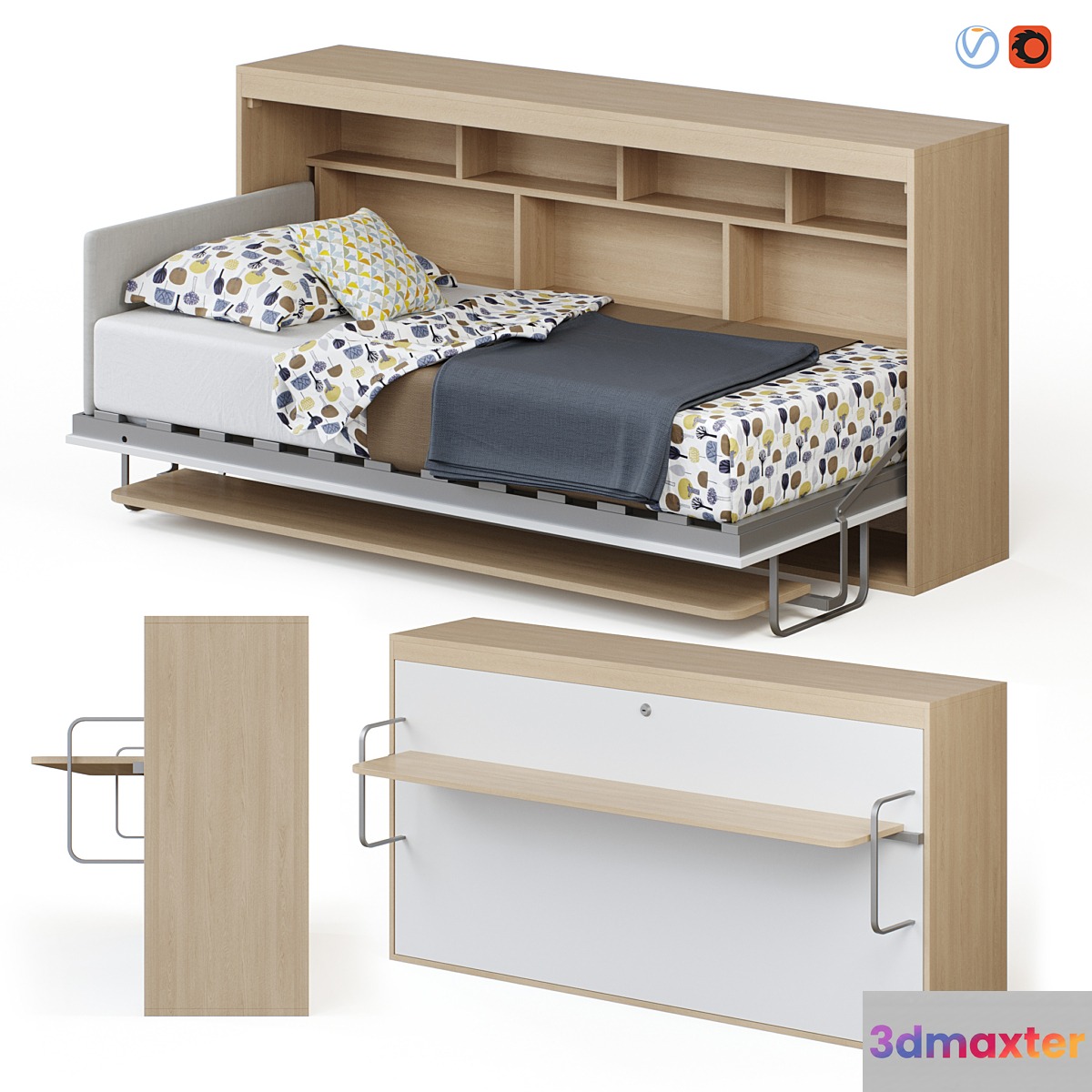 Guter Mobel - Transformer bed wardrobe with Standart table 3D Max