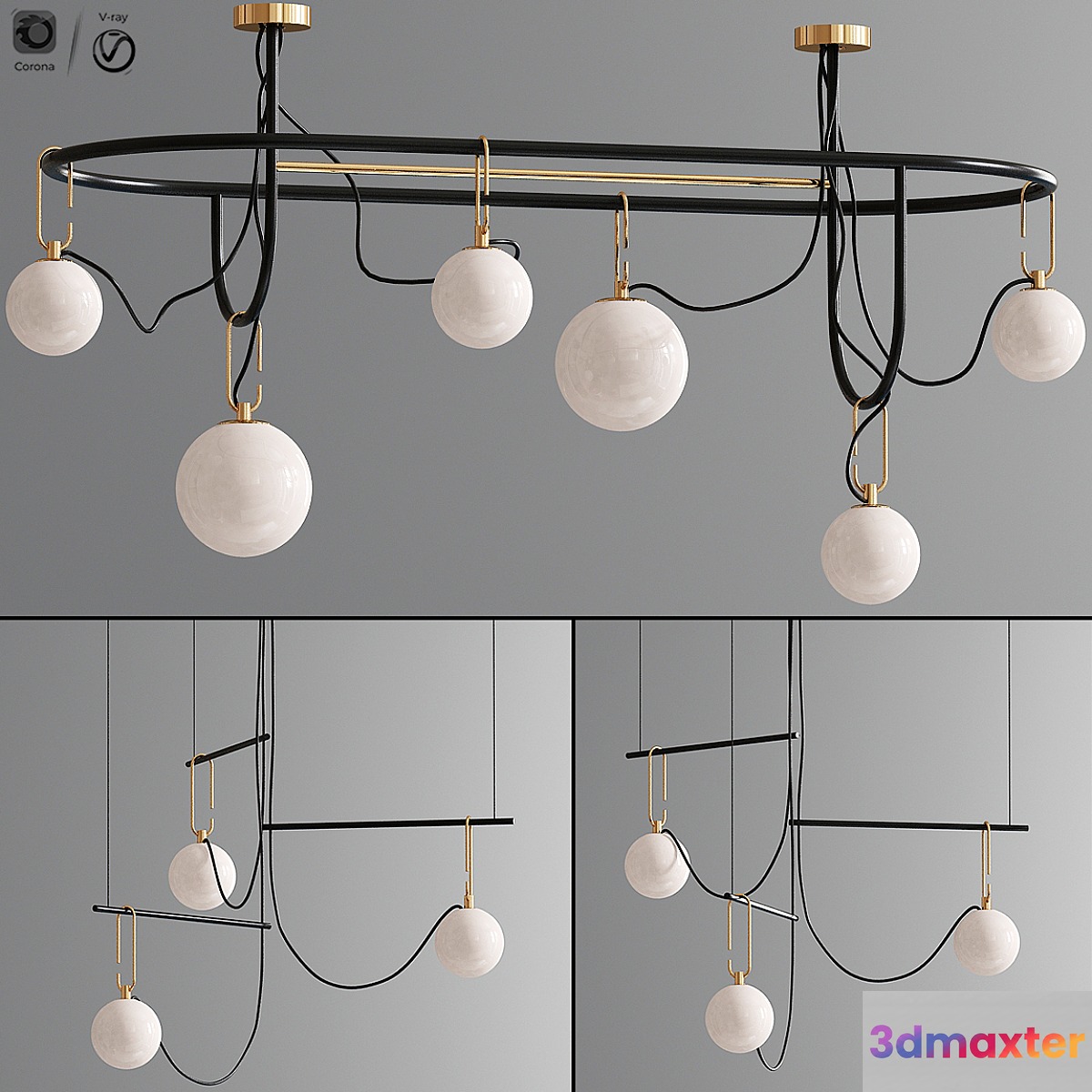 Ic Flos Hanging Pendant Lamp Set