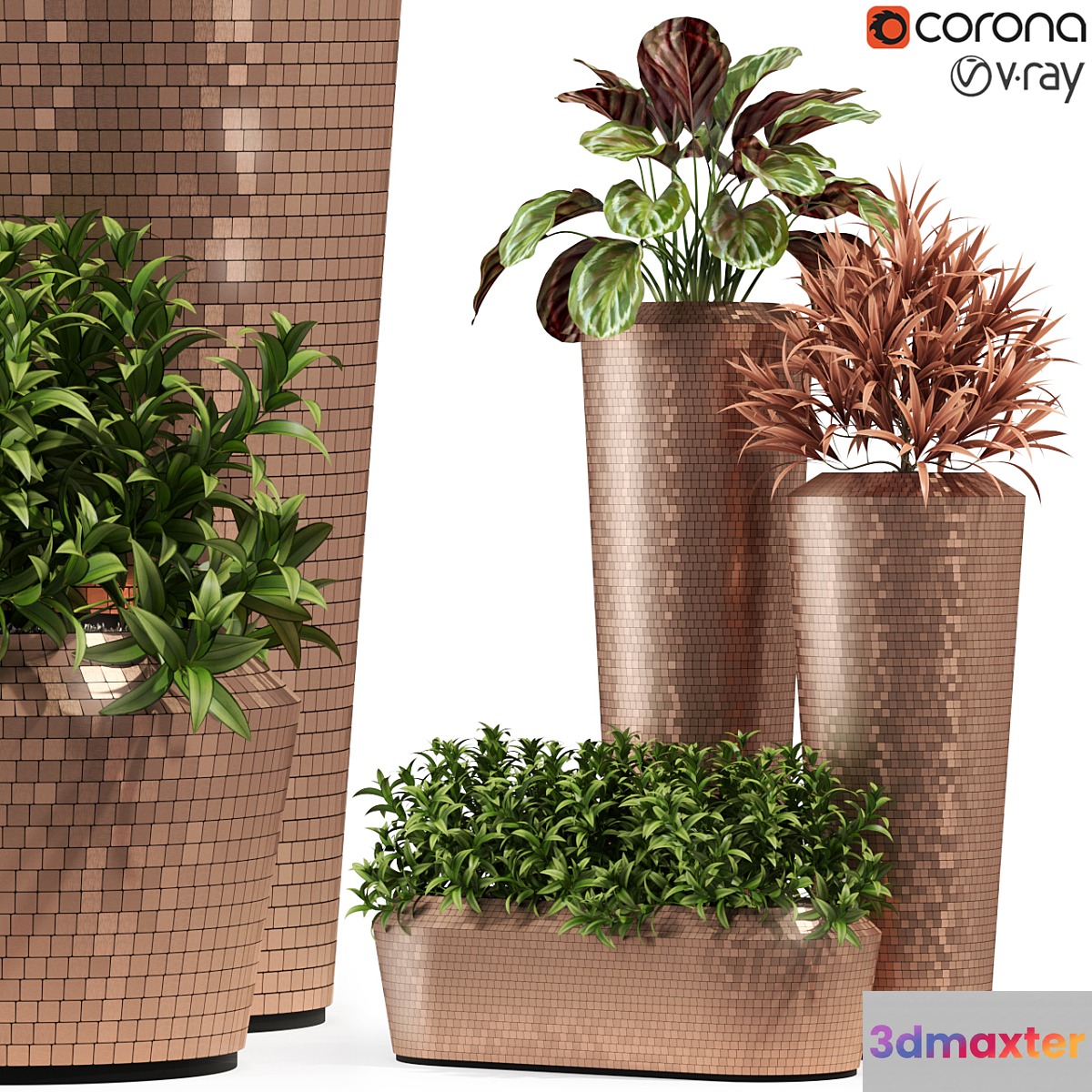 Plants collection 274 Fleur ami PIXEL 3D Max