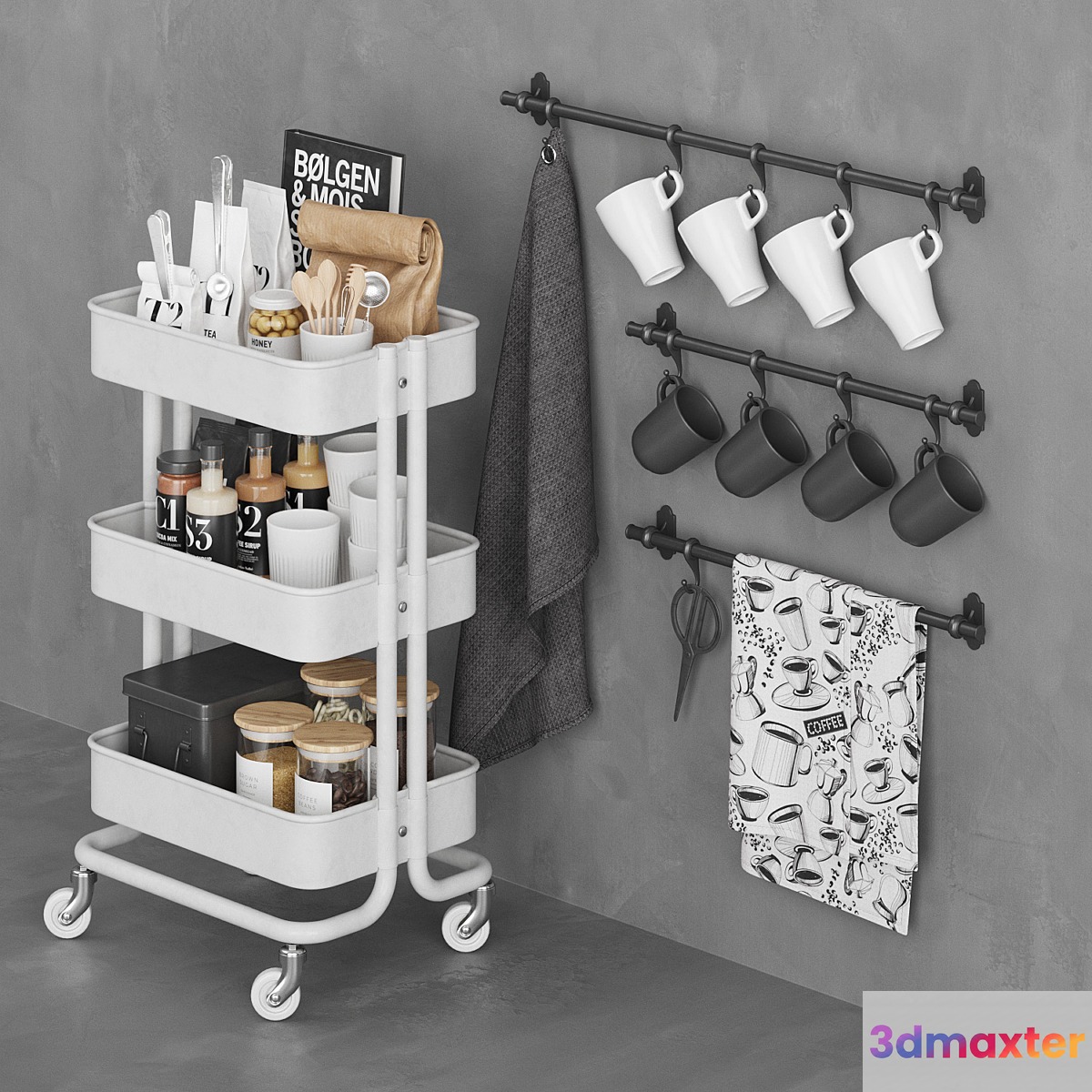 Raskog beverage cart 3D Max