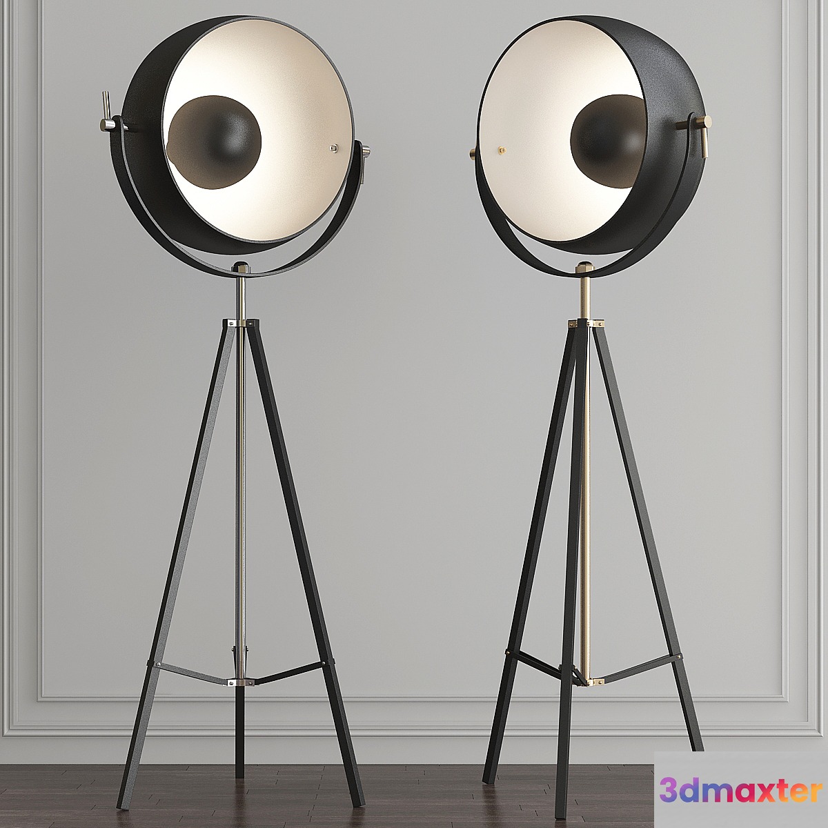 Backstage Matte Black & Polished Nickel Floor Lamp by ELK Home - No.4